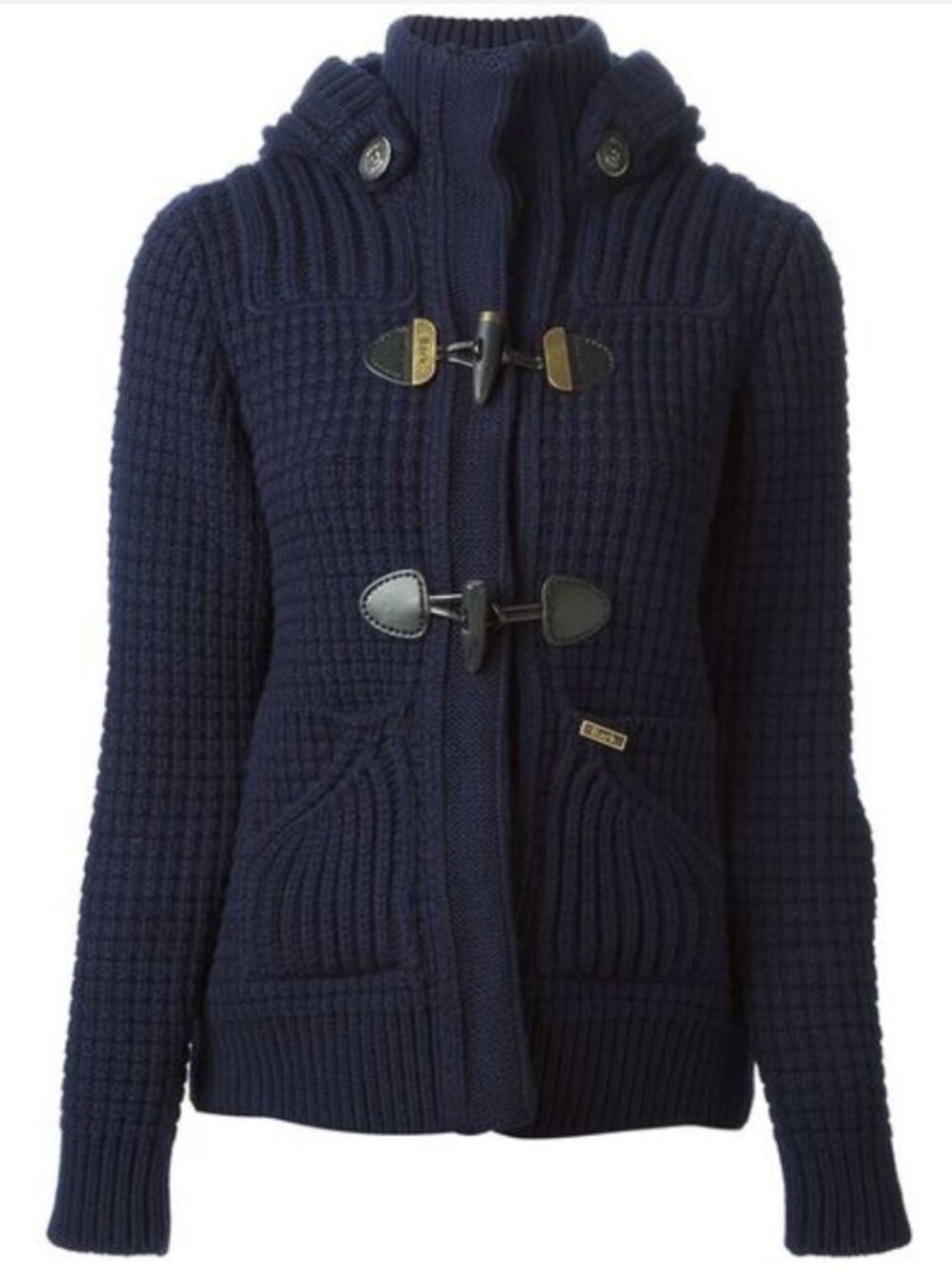BARK Italy Knitted Sweater Jacket Size XSmall Toggle Navy Blue Euro Quiet Luxury